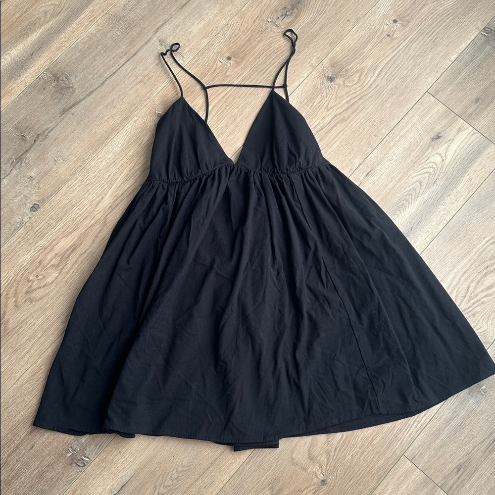 Reformation Black Mini Slip Dress